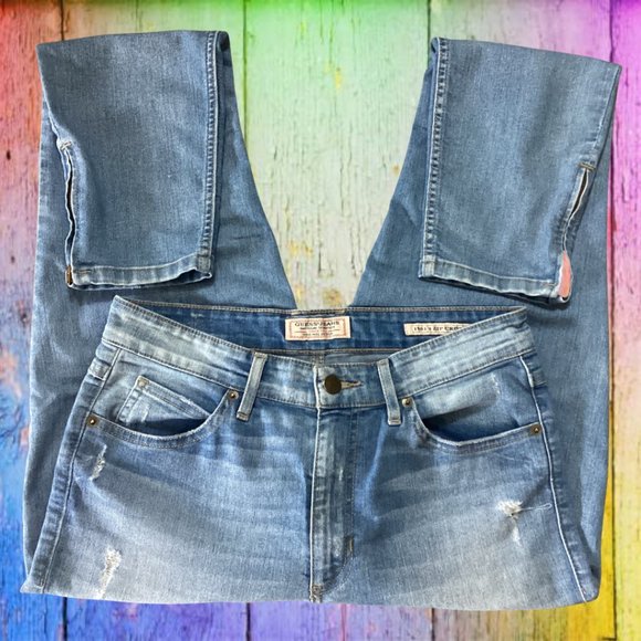 GUESS 1981 3 ZIP CROP JEAN - Distressed - Size 28.5" - Picture 6 of 6